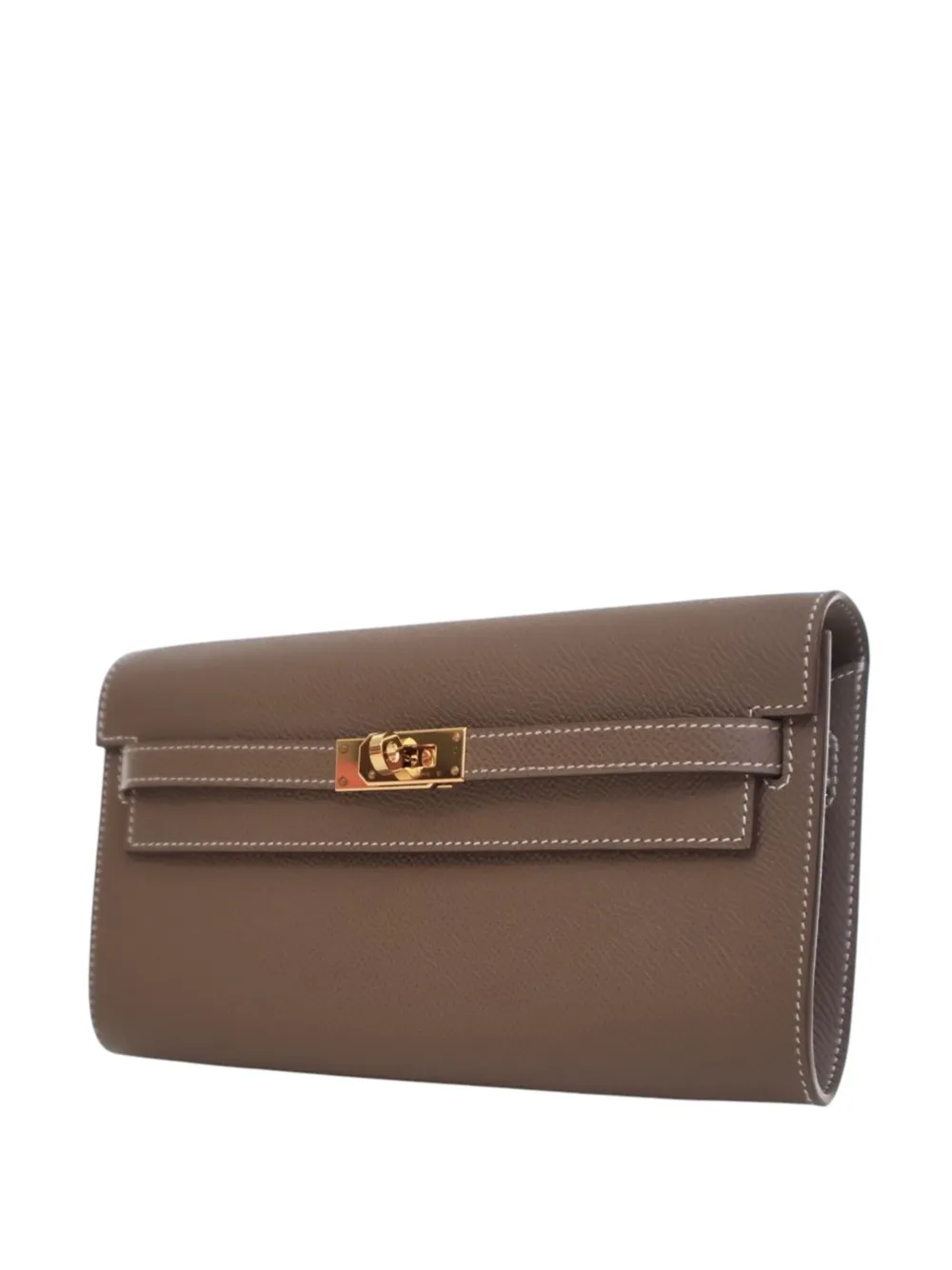 Pre-owned Hermes 2023 Epsom Kelly To Go Wallet Crossbody Bag In Brown