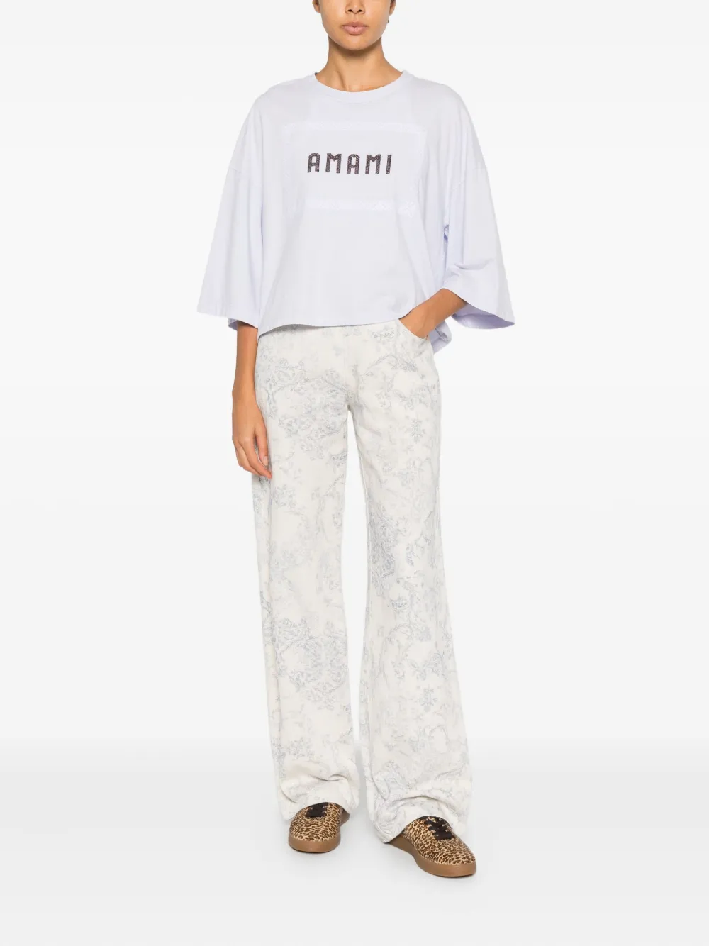 Forte Broek met bloemen Wit