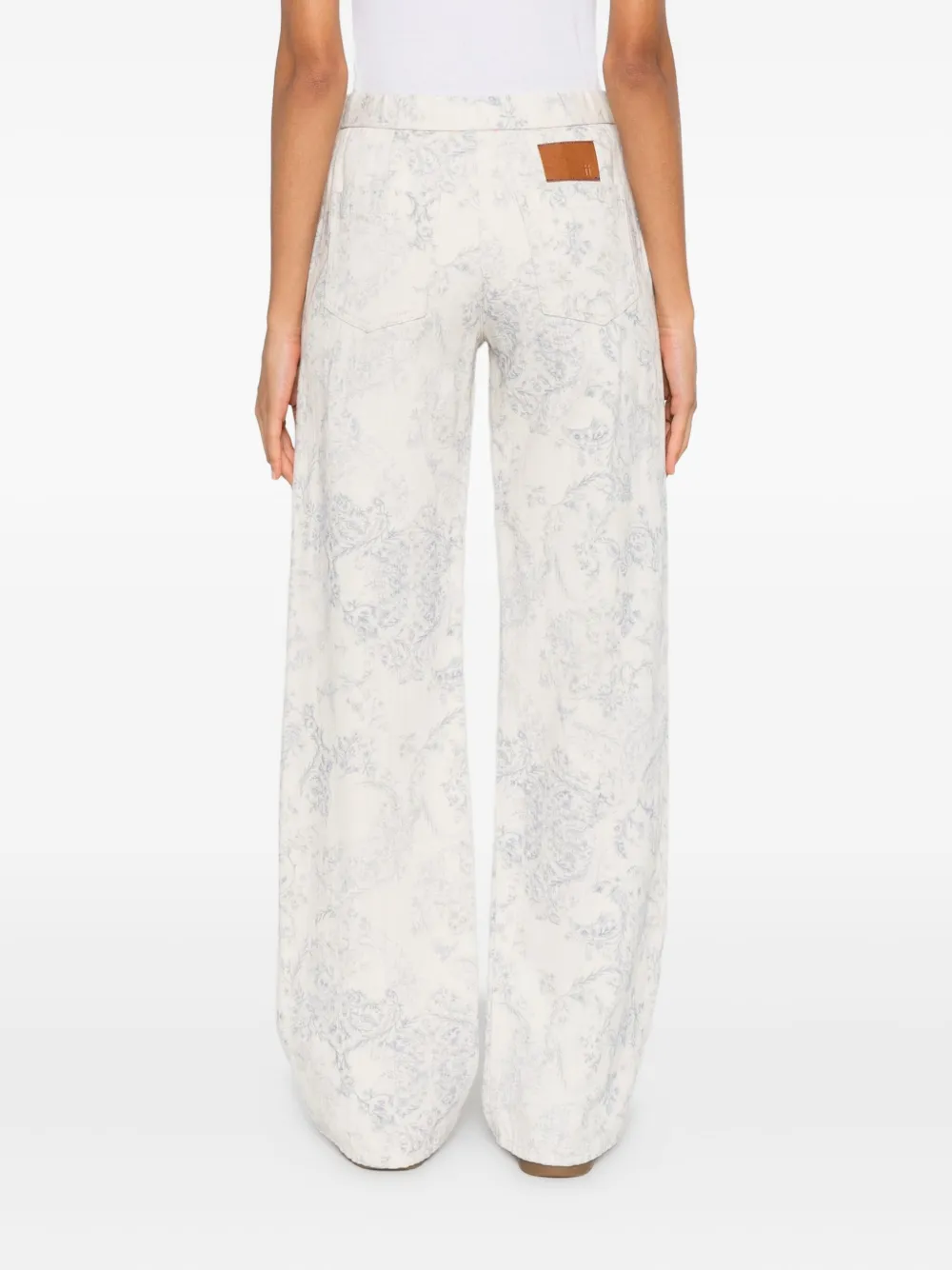 Forte Broek met bloemen Wit