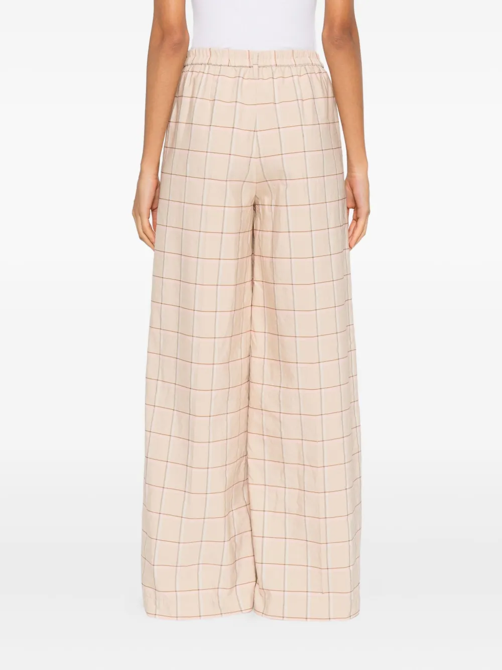 Forte Geruite broek Beige