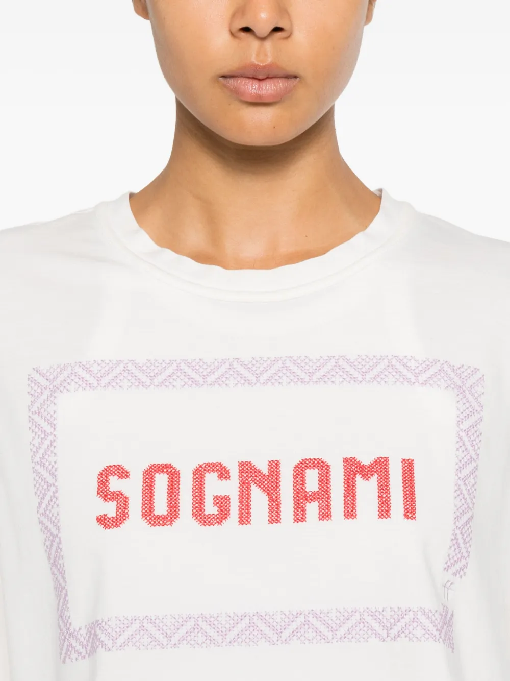 Forte T-shirt met geborduurd detail Wit