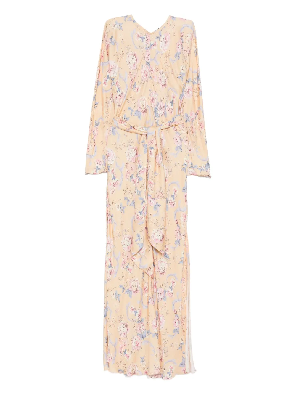 Forte Forte Abito lungo a fiori - Toni neutri