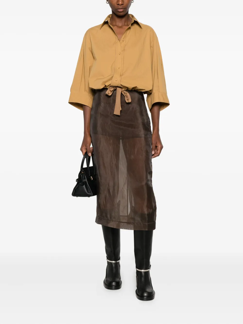 Forte Forte Shirt met strikdetail - Beige