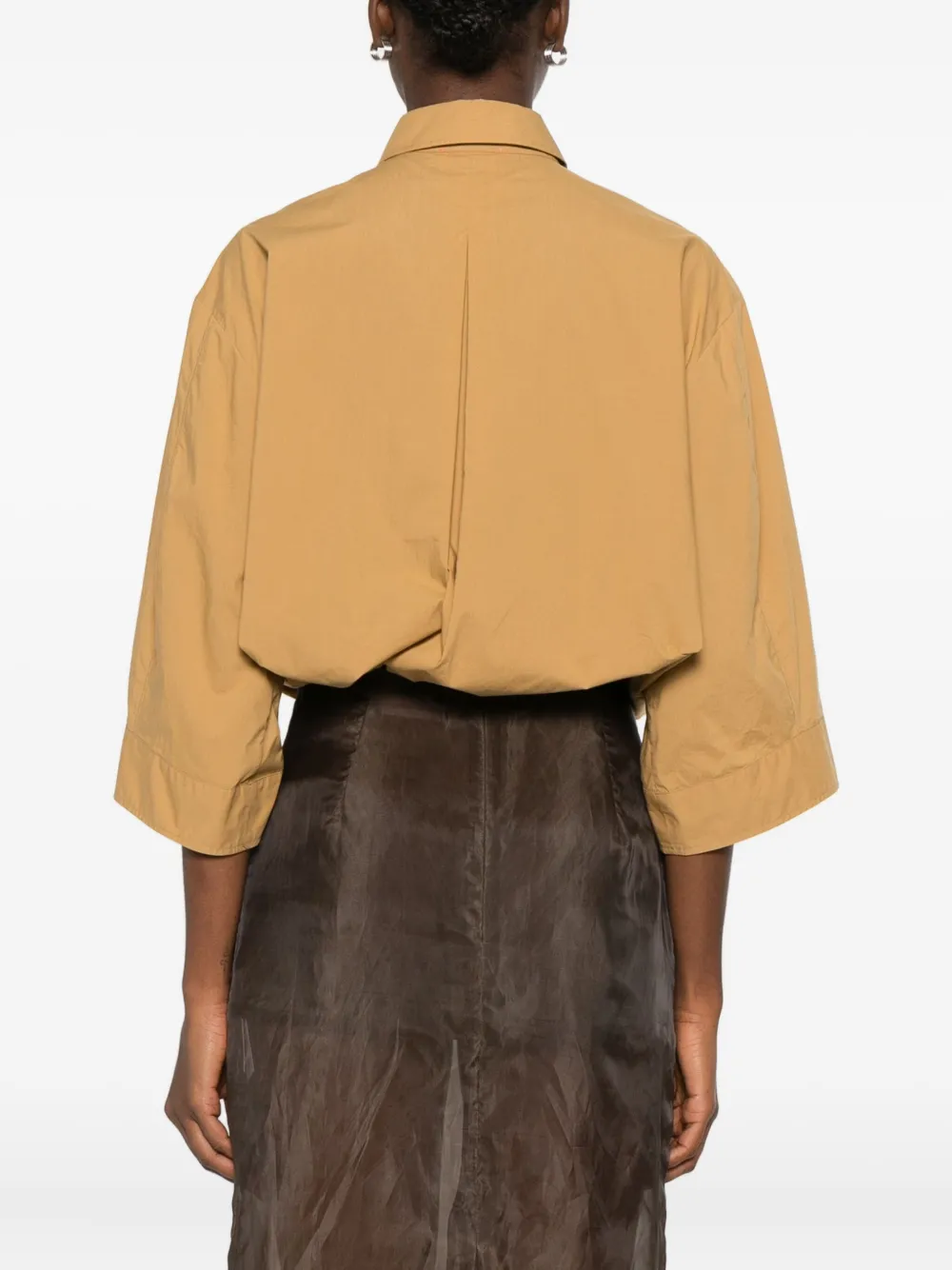 Forte Shirt met strikdetail Beige