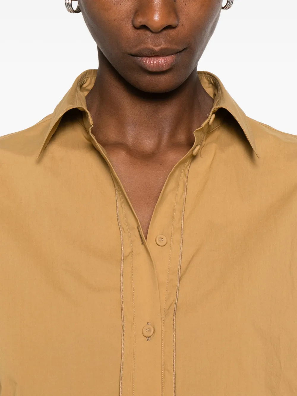Forte Shirt met strikdetail Beige