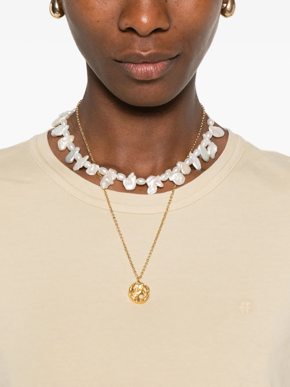 Forte T-shirt met korte mouwen Beige