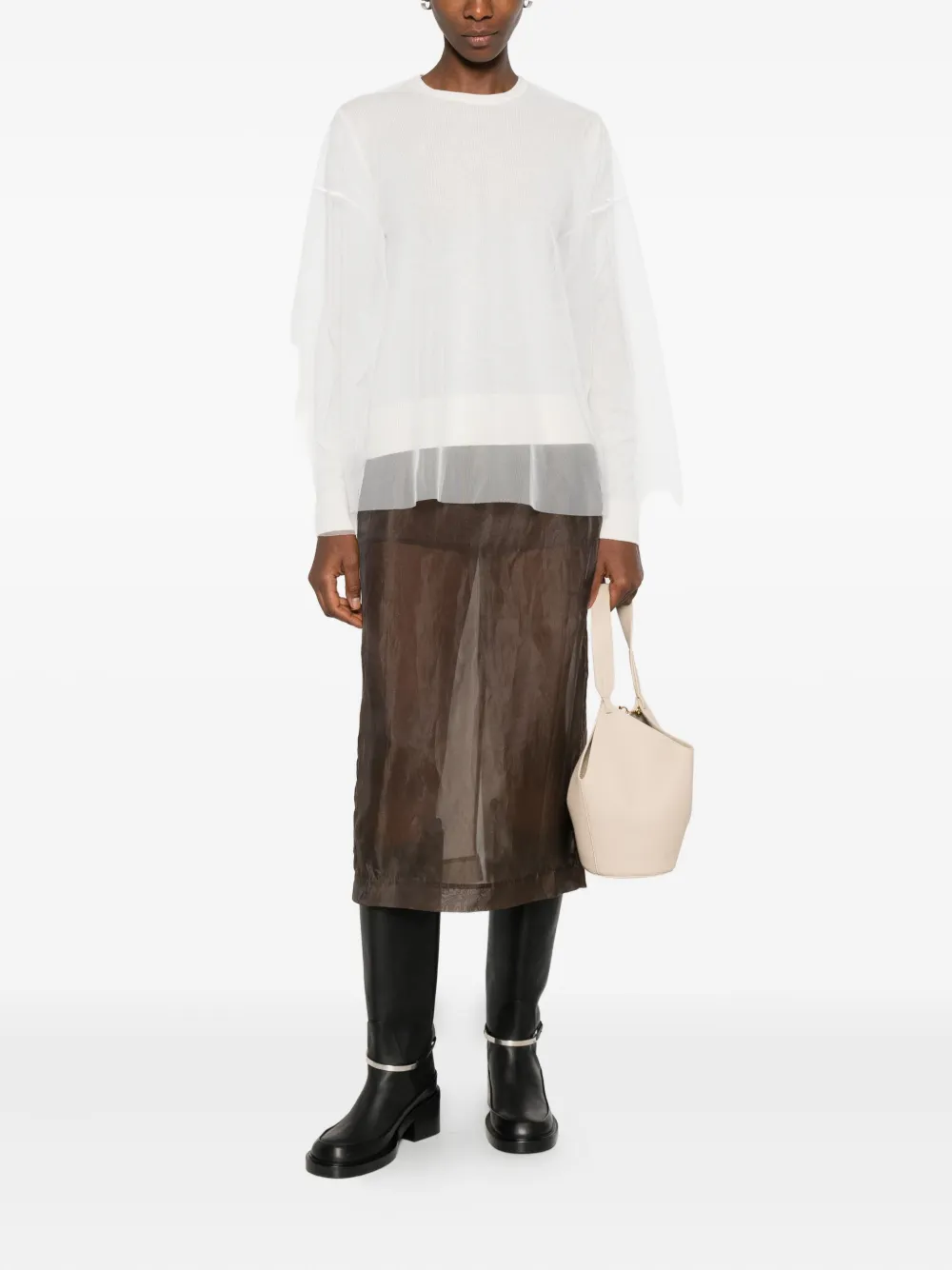  Forte Forte Sheer-panel Sweater - Neutrals 
