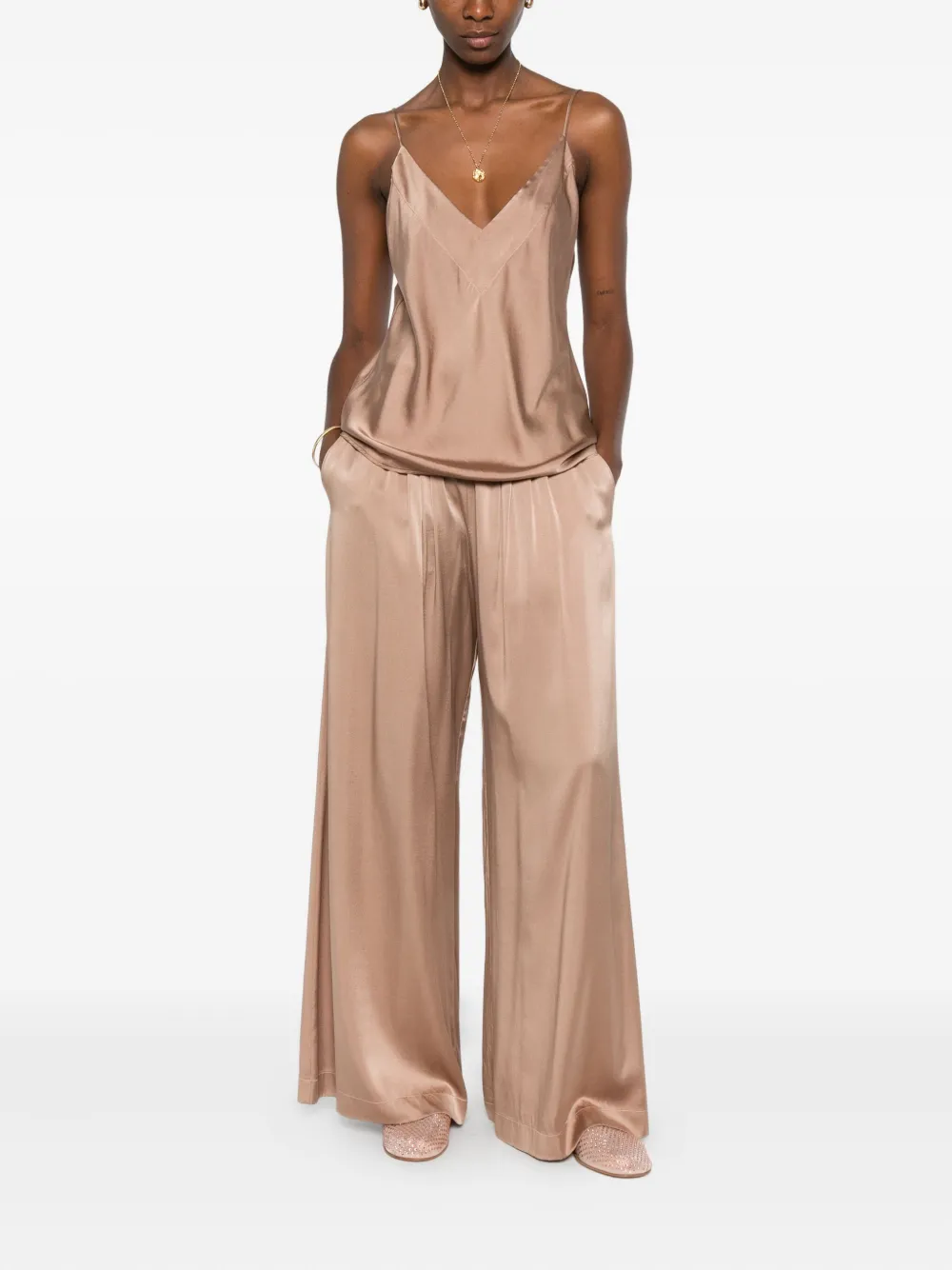 Forte Forte Trainingsbroek met elastische tailleband - Beige