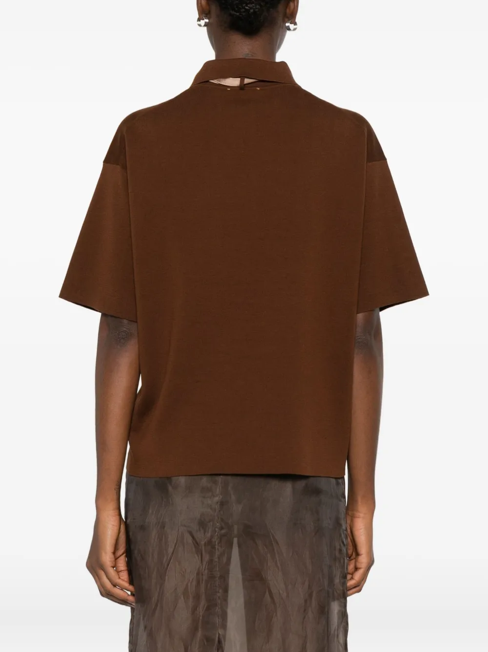 Tie-Detail Polo Top
