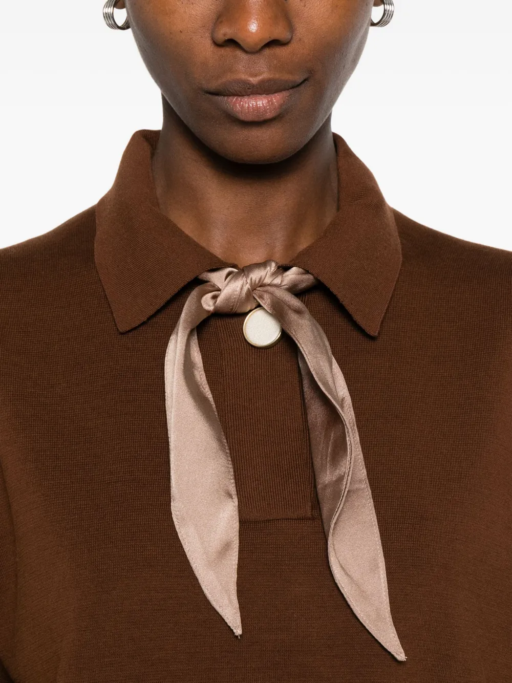 Tie-Detail Polo Top