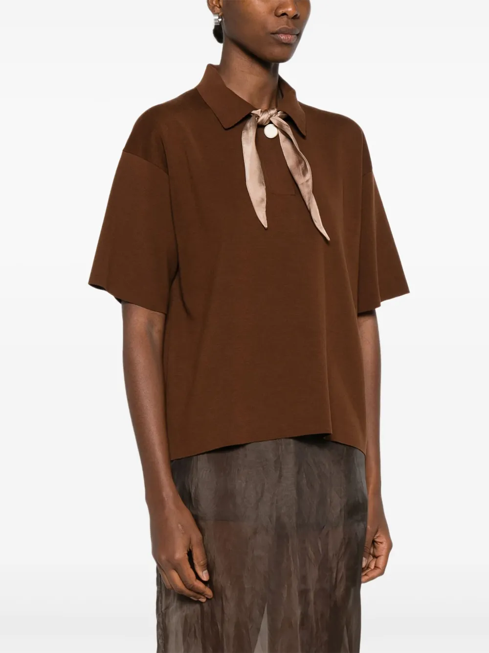 Tie-Detail Polo Top