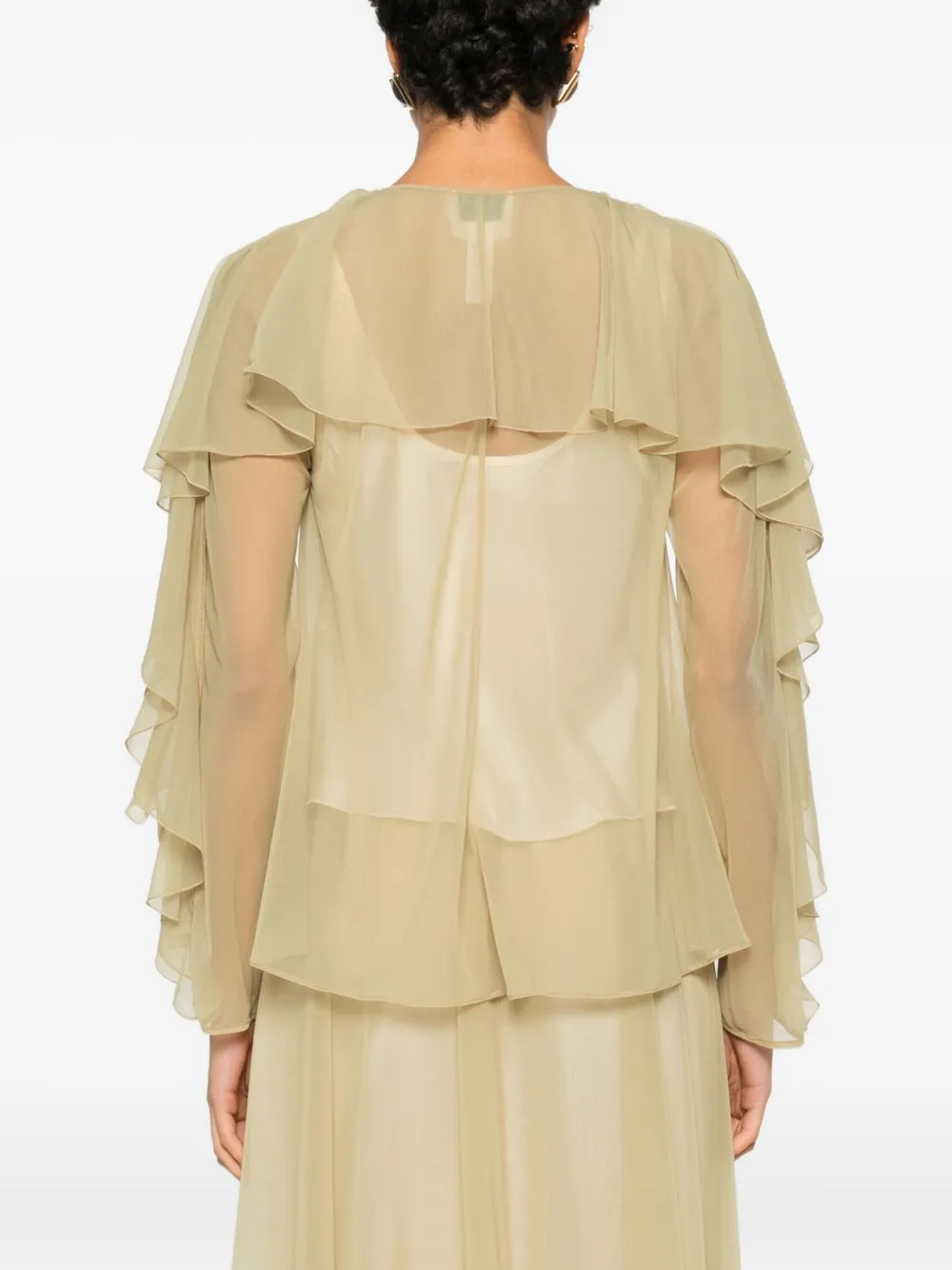 Forte Shirt met ruches Beige