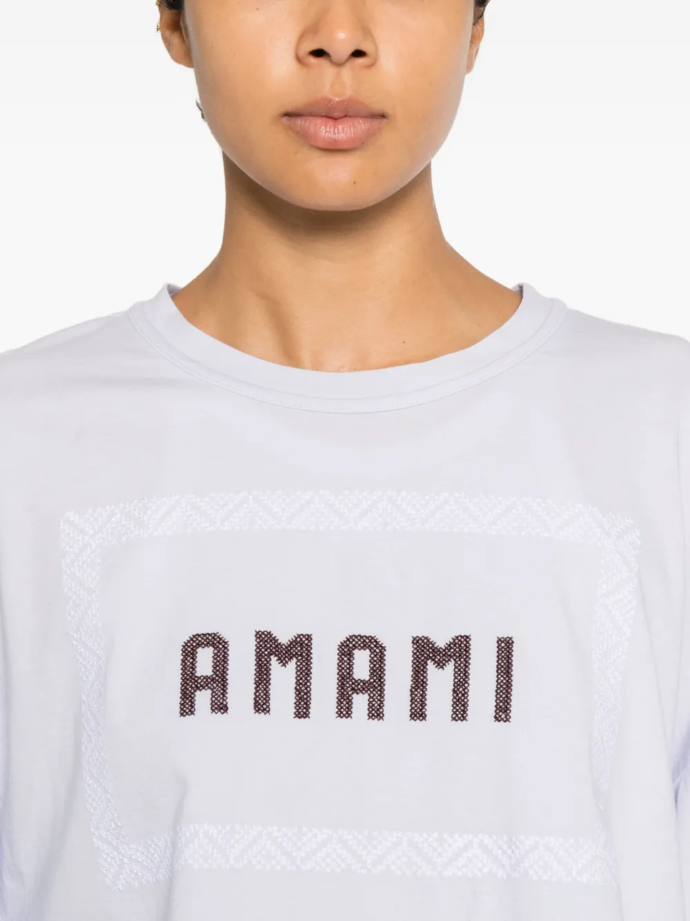 Forte T-shirt met geborduurd detail Wit