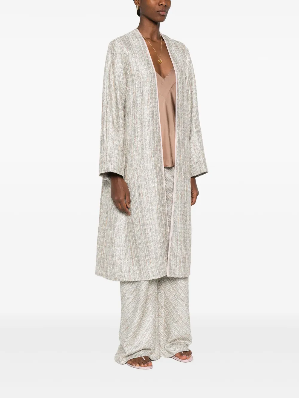  Forte Forte Striped Coat - Neutrals 