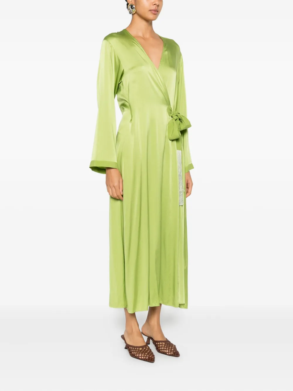  Forte Forte V-neck Midi Dress - Green 