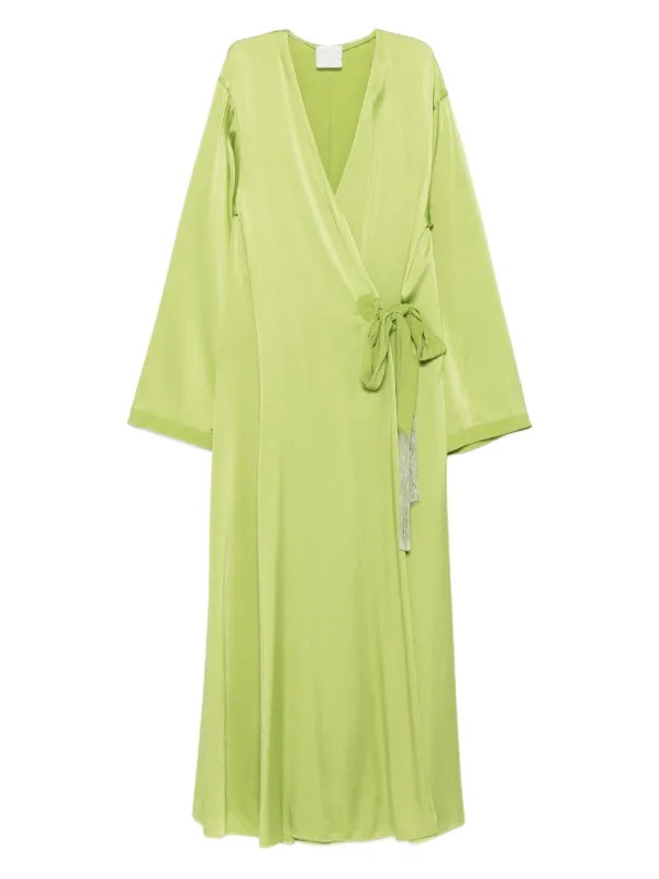 green emerald velvet dress Forte Forte | Silk Satin Half Sleeve Dress in Turquoise