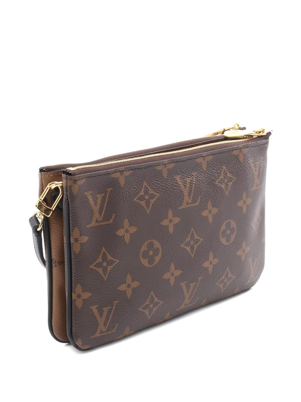 Pre-owned Louis Vuitton Double Zip Monogram Shoulder Bag In Brown