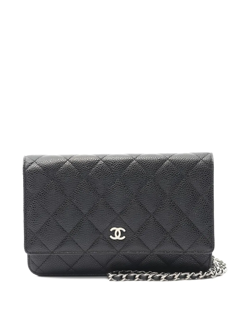 Pre-owned Chanel 2014-2015 Classic Flap Diamond Quilted Crossbody Bag In Black