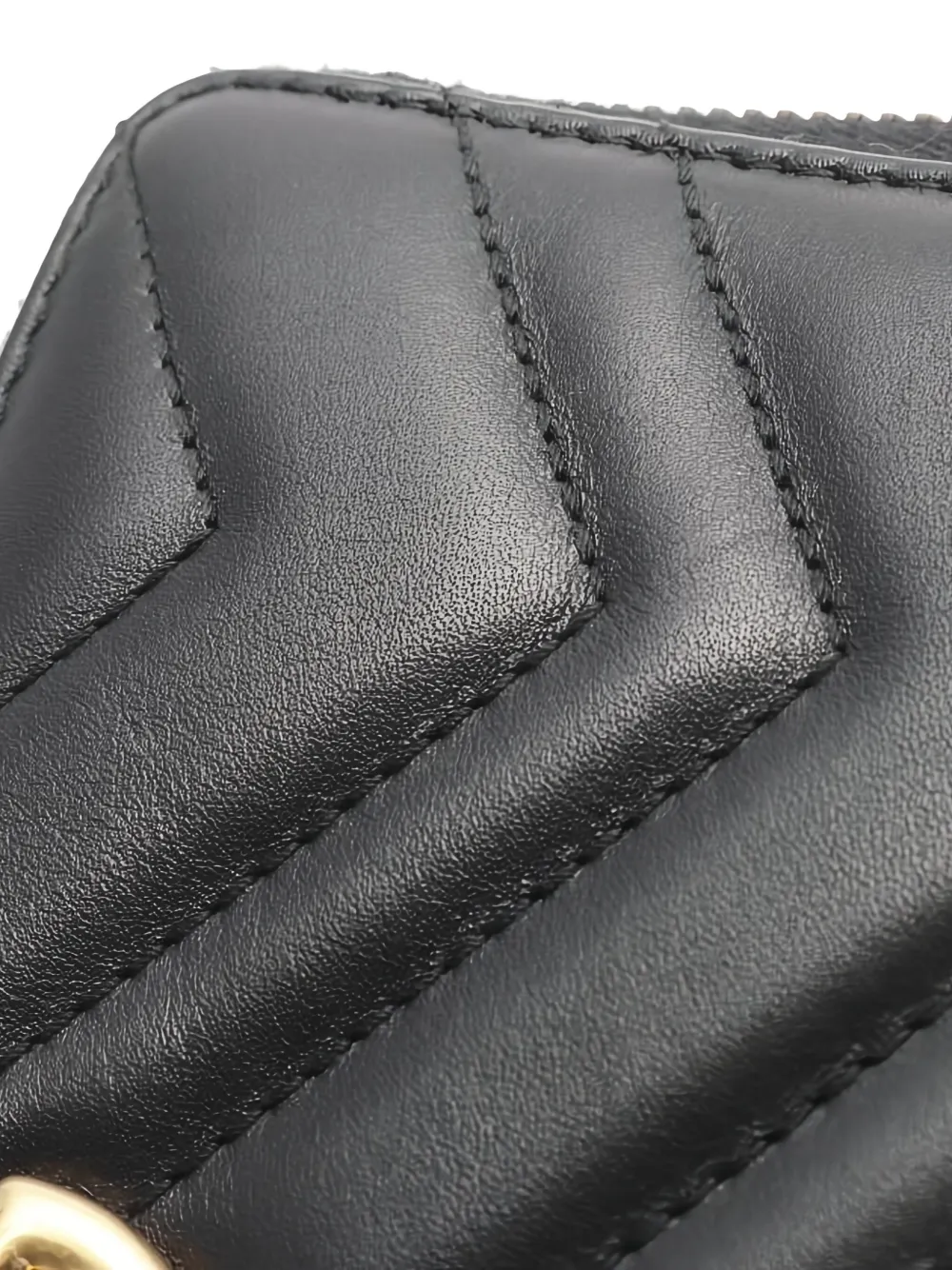 Pre-owned Gucci 2000s Gg Marmont Zip Wallet In Black