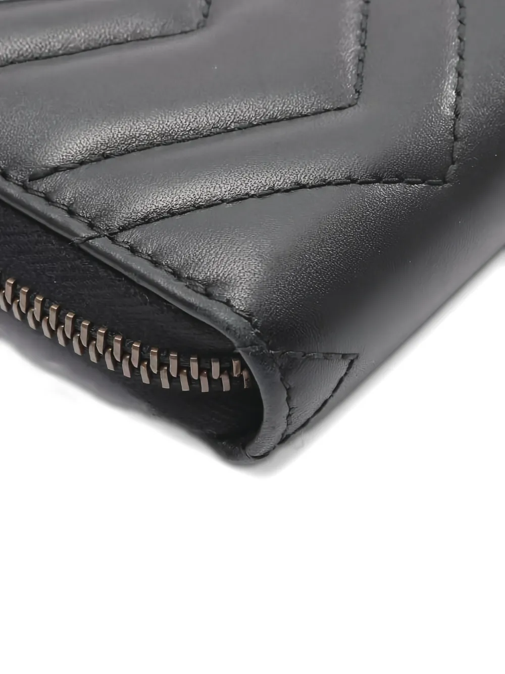 Pre-owned Gucci 2000s Gg Marmont Zip Wallet In Black