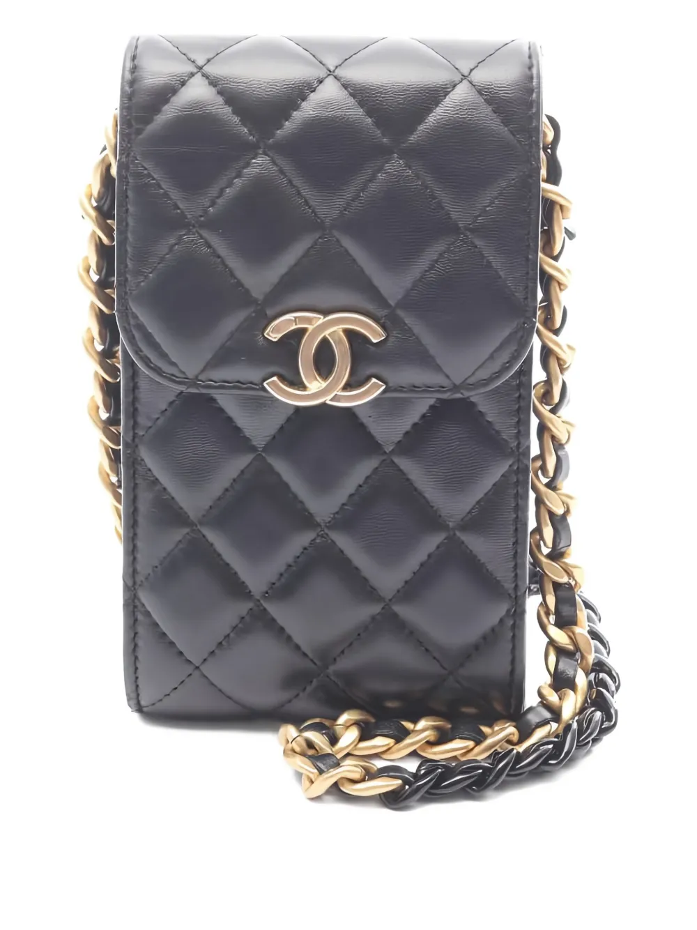 CHANEL Pre-Owned 2010s matelassé phone bag - Nero