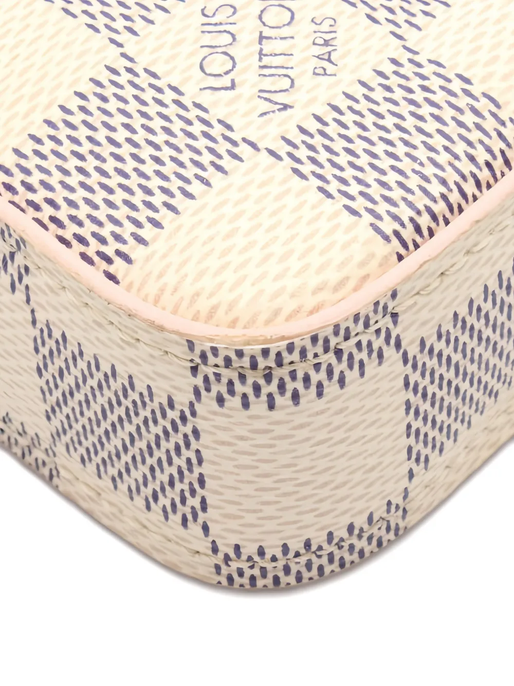 Pre-owned Louis Vuitton 2019 Félicie Damier Azur Chain Clutch Bag In Pink