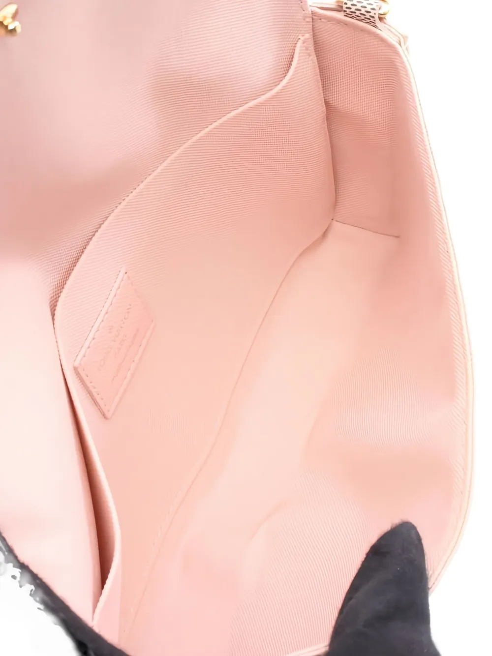 Pre-owned Louis Vuitton 2019 Félicie Damier Azur Chain Clutch Bag In Pink