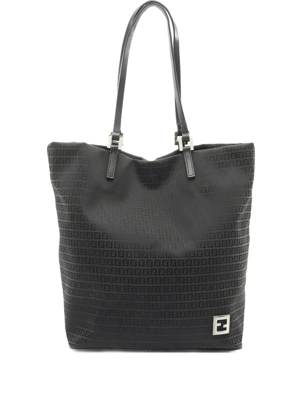 Fendi Pre-Owned 2000s Zucchino patterned leather shoulder bag | Black | Image 1