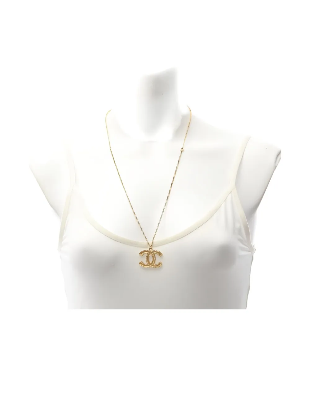 CHANEL Pre-Owned 1986-1988 Coco Mark pendant necklace - ゴールドトーン CHANEL Pre-Owned 1986-1988 Coco Mark pendant necklace - ゴールドトーン