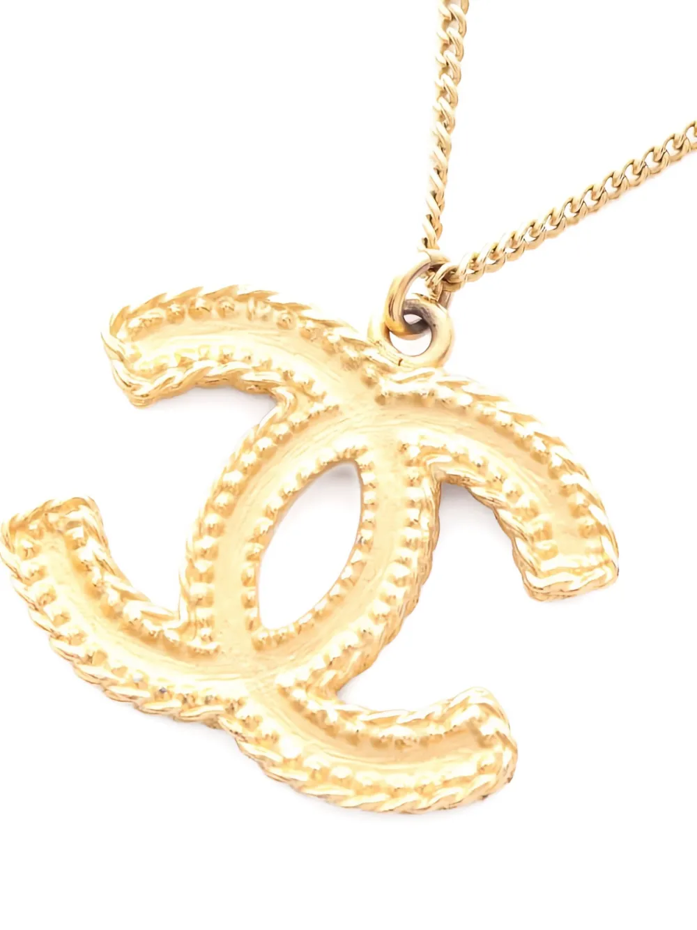 Pre-owned Chanel 1986-1988 Coco Mark Pendant Necklace In Gold