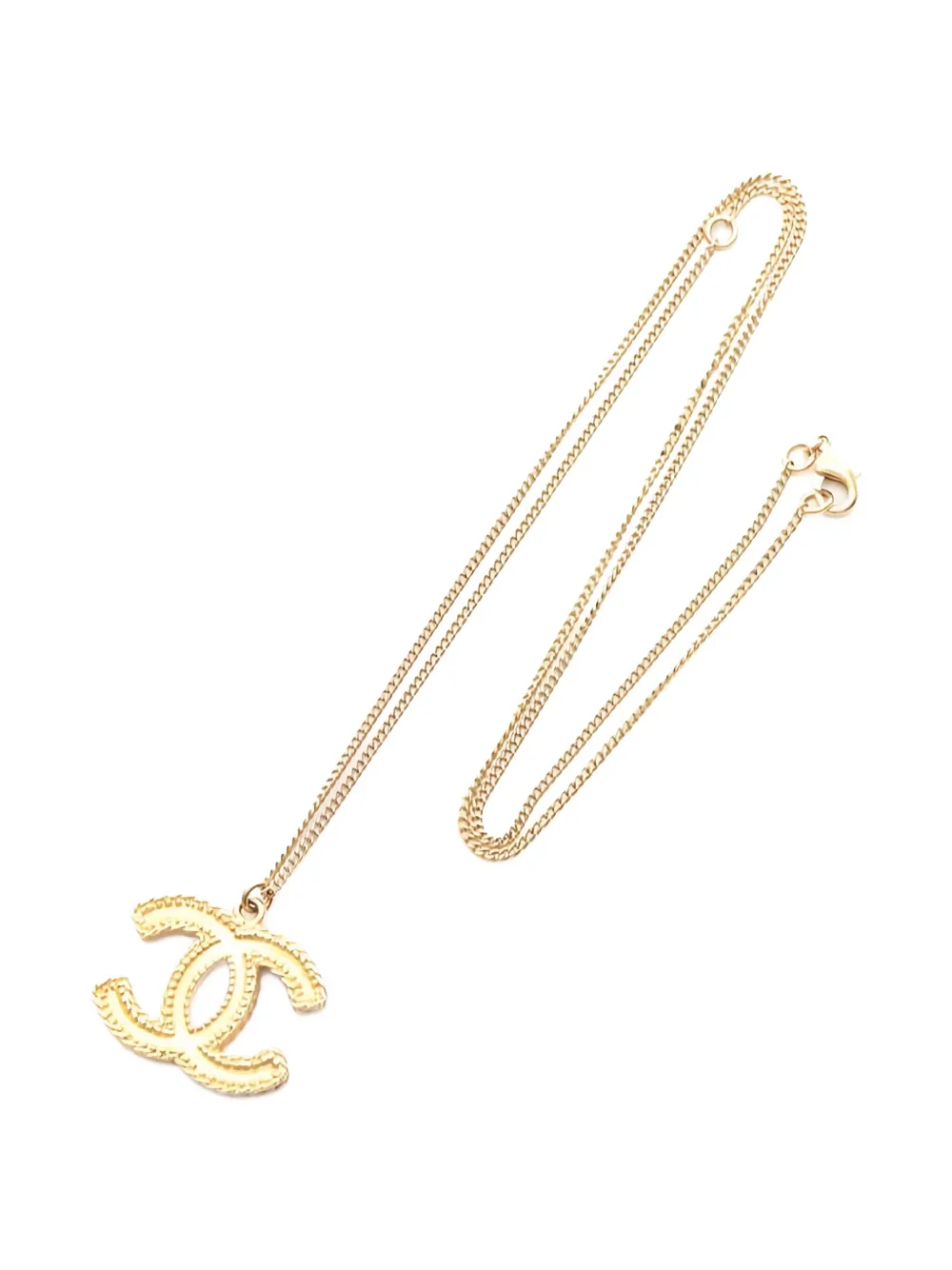 Pre-owned Chanel 1986-1988 Coco Mark Pendant Necklace In Gold