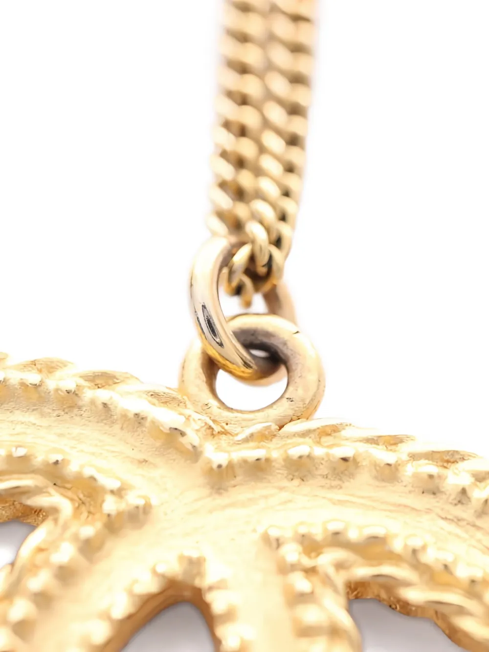 Pre-owned Chanel 1986-1988 Coco Mark Pendant Necklace In Gold