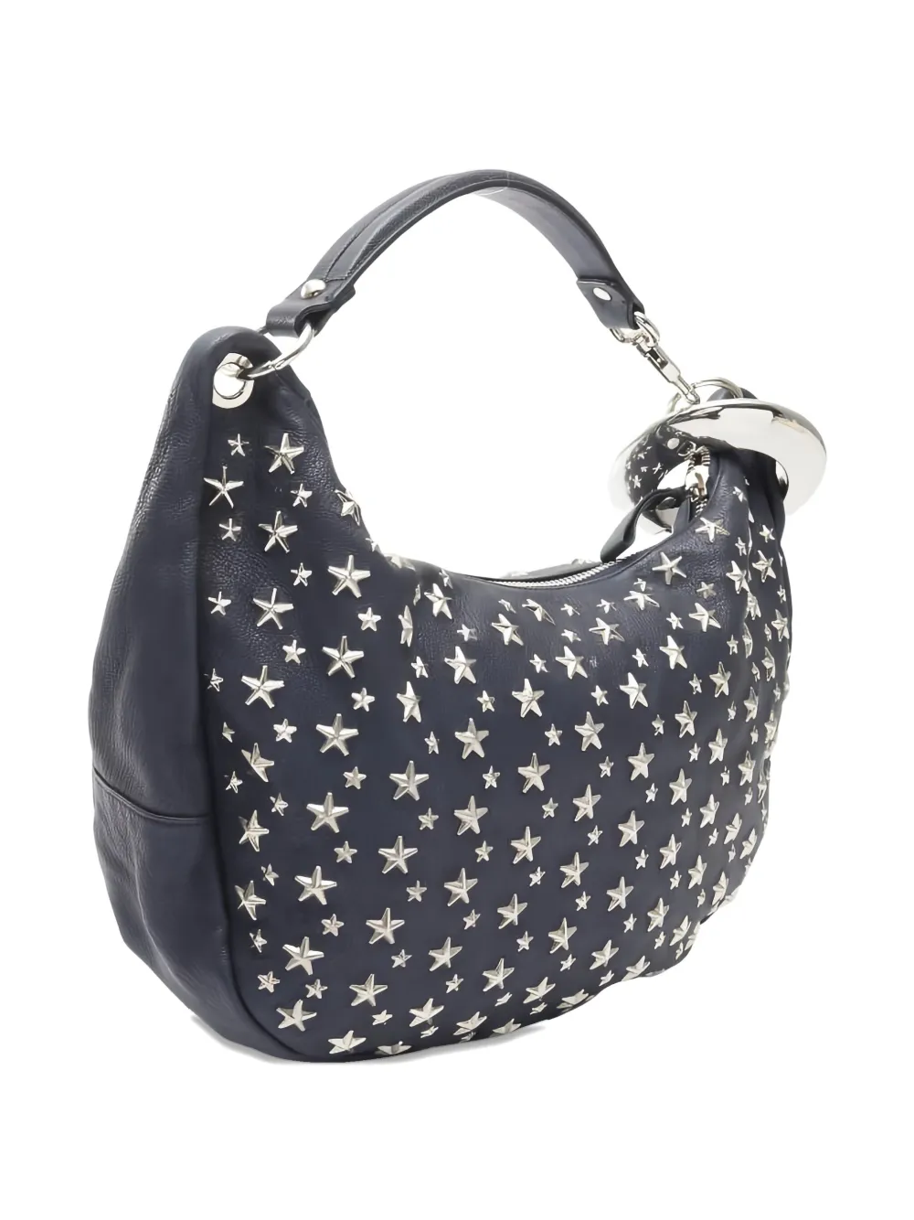 Pre-owned Jimmy Choo 2000s Star-studded Sky Shoulder Bag In Blue