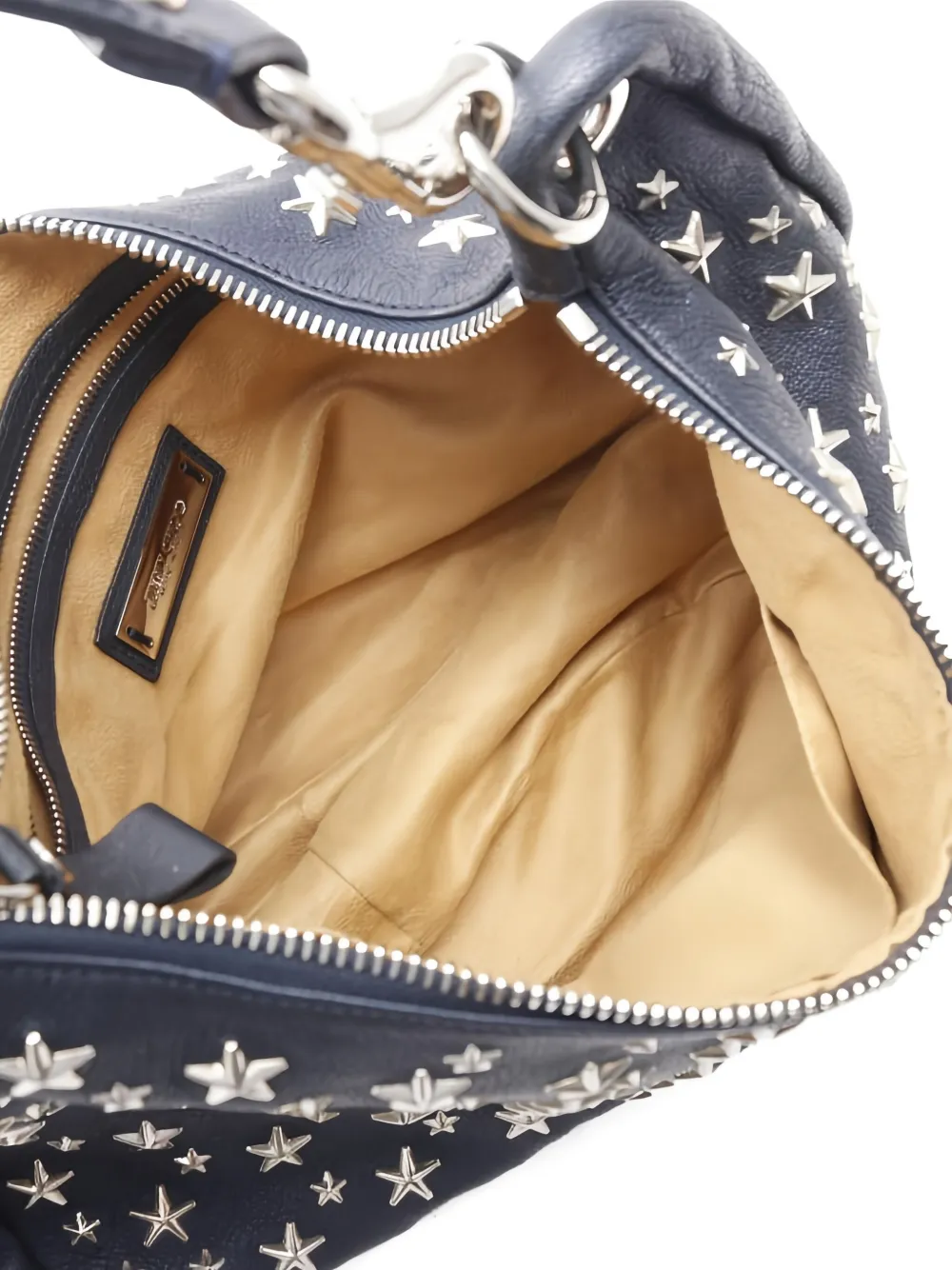 Pre-owned Jimmy Choo 2000s Star-studded Sky Shoulder Bag In Blue