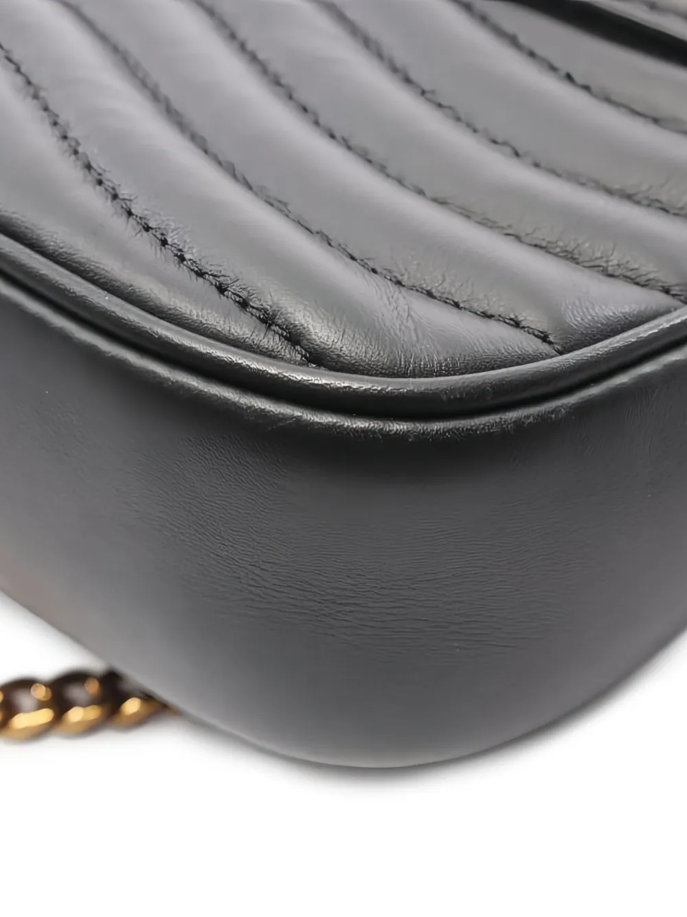 Louis Vuitton Pre-Owned 2021s New Wave Pochette gewatteerde schoudertas met ketting Zwart