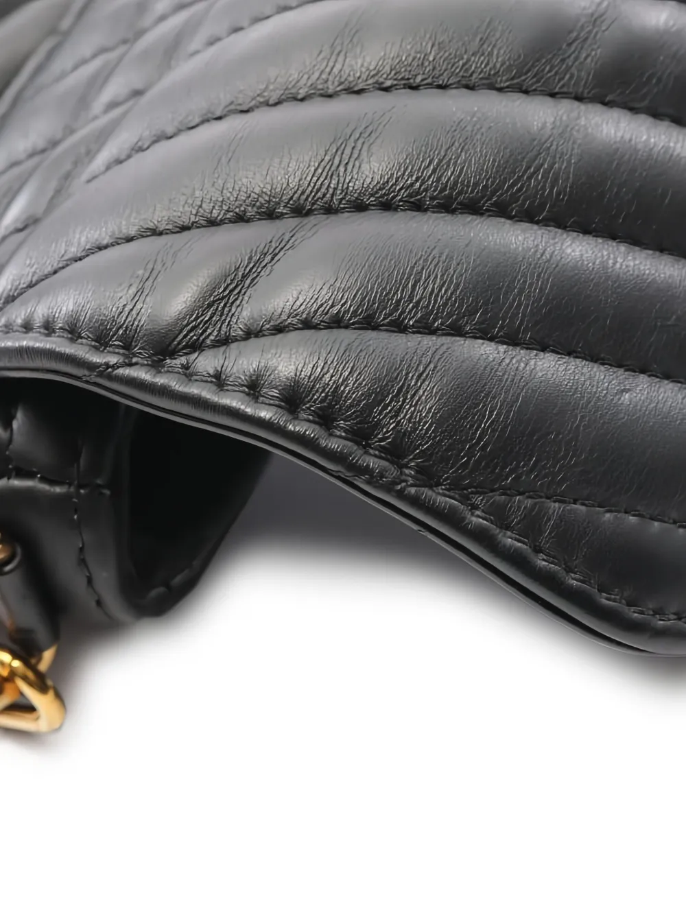 Louis Vuitton Pre-Owned 2021s New Wave Pochette gewatteerde schoudertas met ketting Zwart