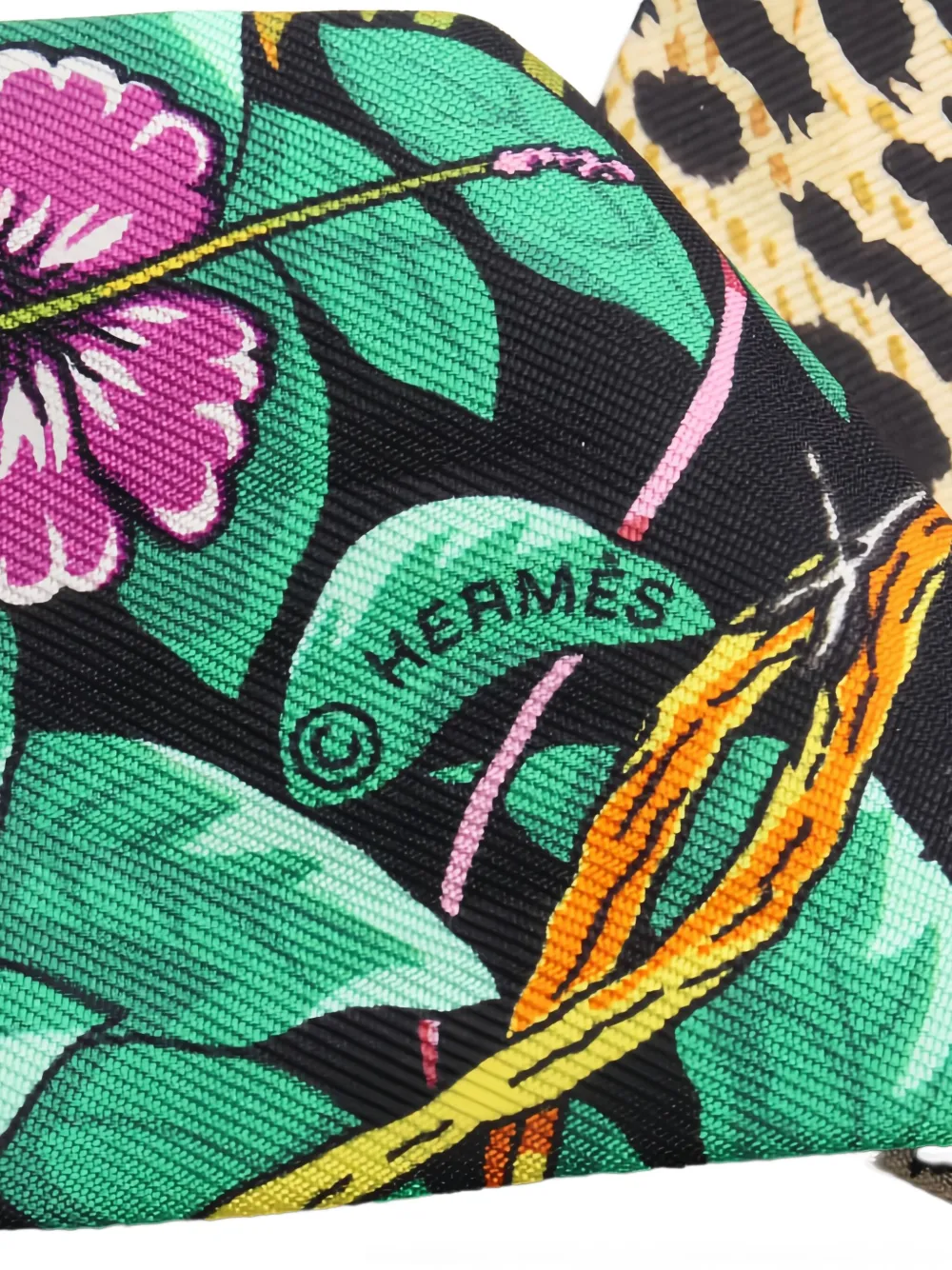 Pre-owned Hermes 2020s Jungle Love Love Twilly Scarf In Black