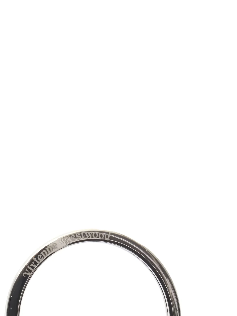 Pre-owned Vivienne Westwood 2020´s Orb Leather Keyring In Silver
