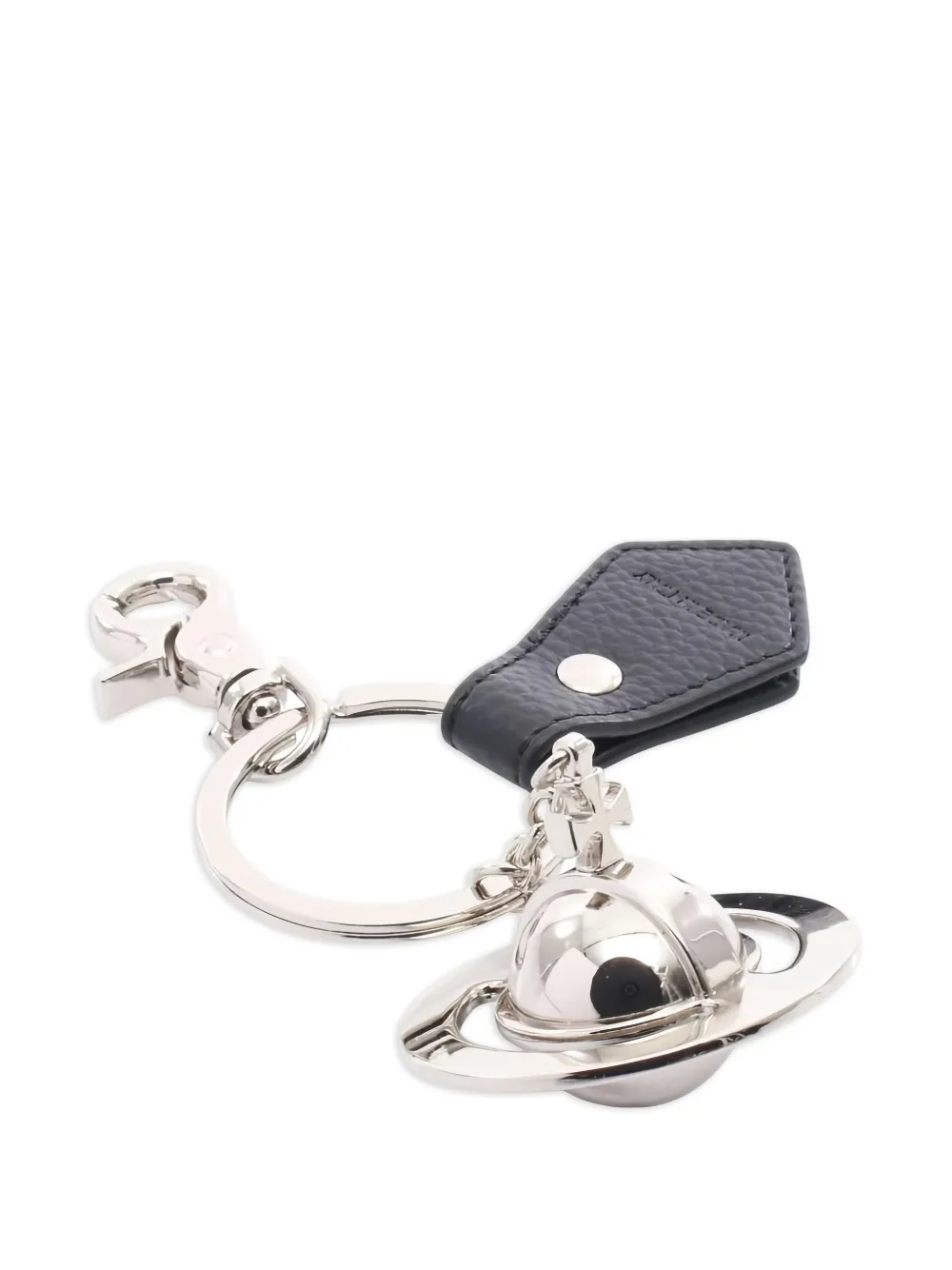 Pre-owned Vivienne Westwood 2020´s Orb Leather Keyring In Silver