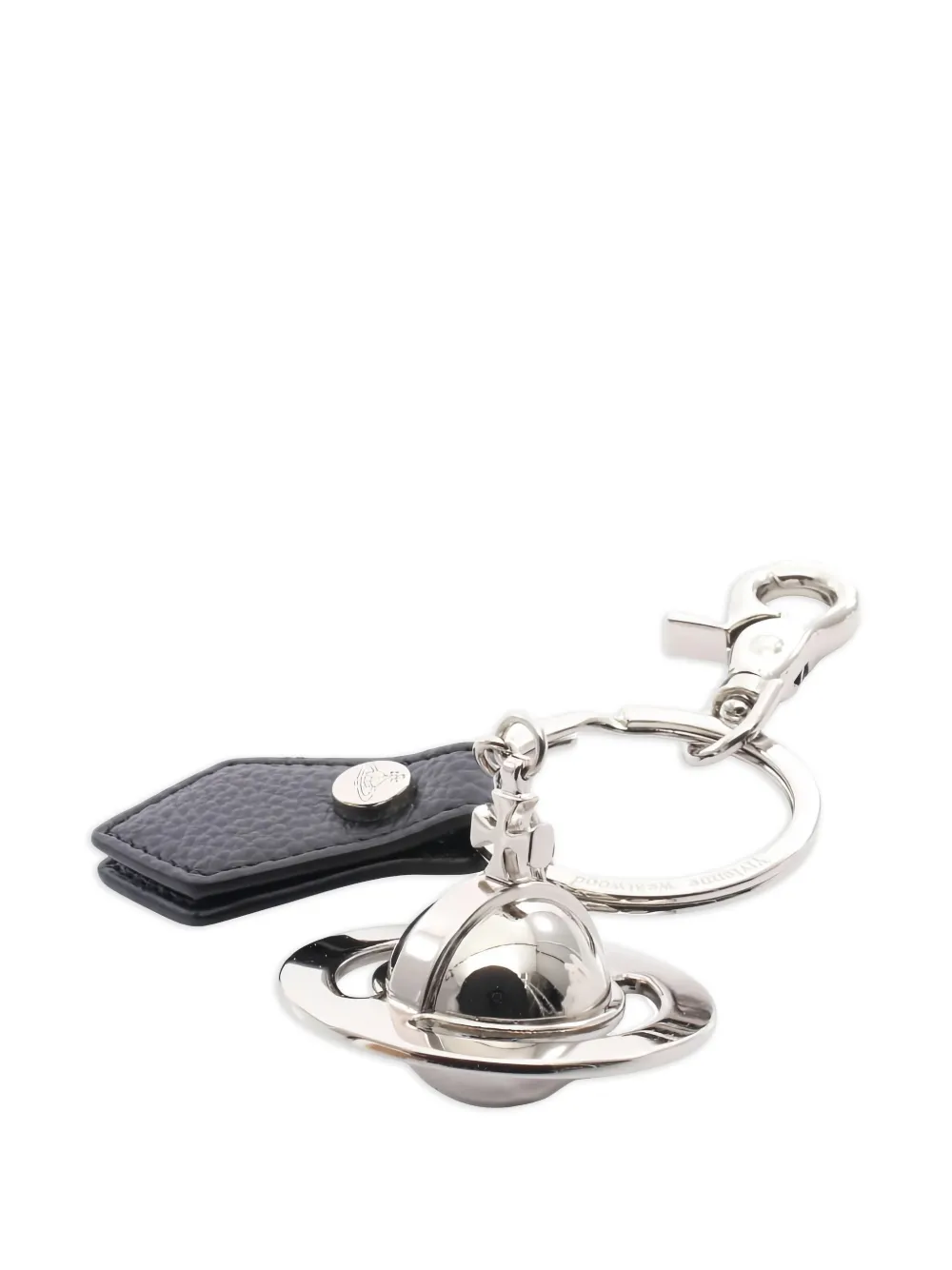 Pre-owned Vivienne Westwood 2020´s Orb Leather Keyring In Silver