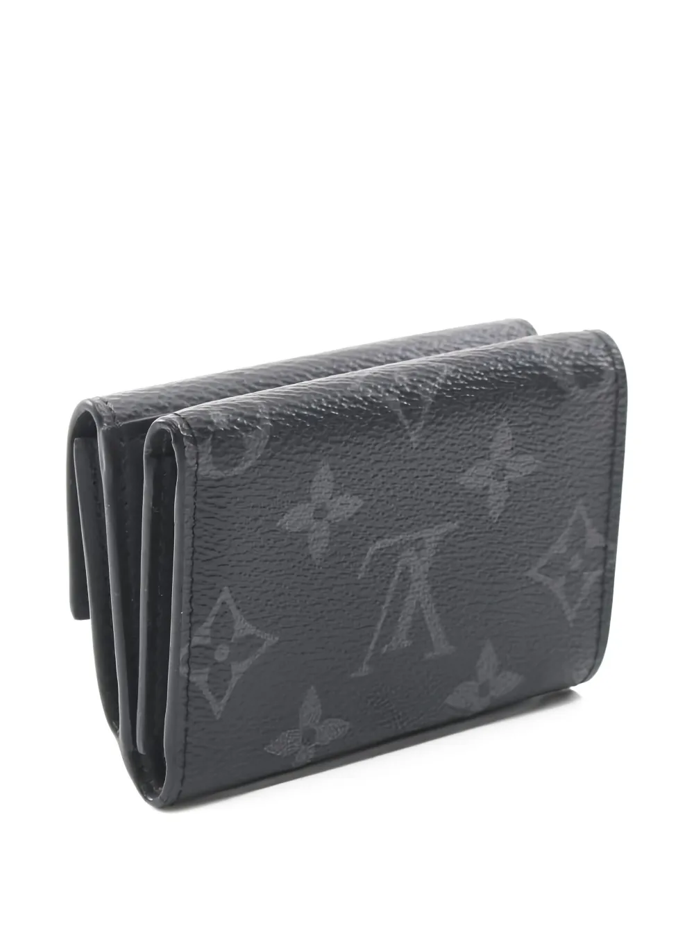 Pre-owned Louis Vuitton 2021s Monogram Eclipse Trifold Wallet In Gray