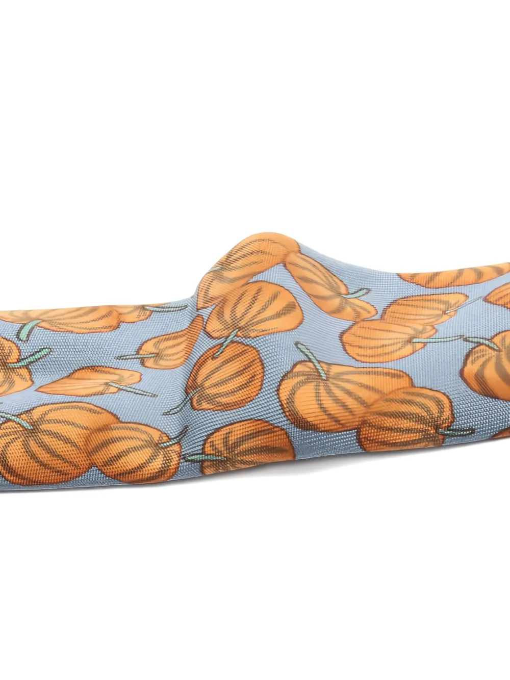 Pre-owned Hermes 2010s Pumpkin-print Silk Tie In Blue