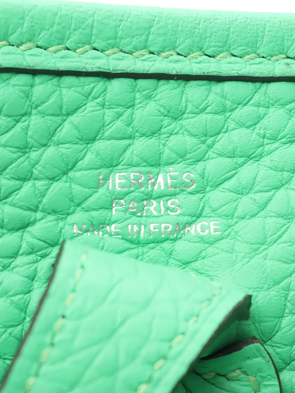 Pre-owned Hermes 2025 Clemence Evelyne Tpm Crossbody Bag In Green
