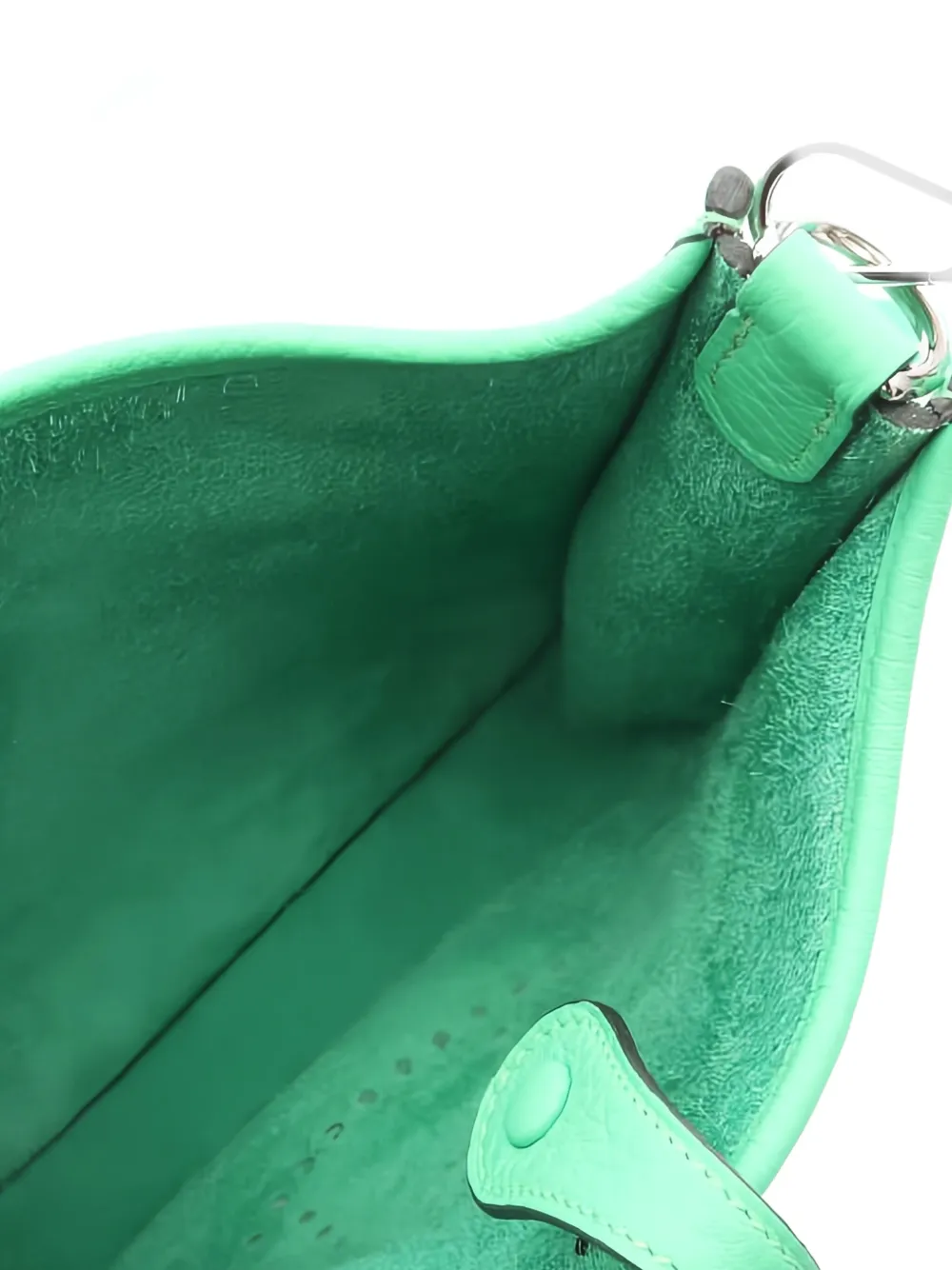 Pre-owned Hermes 2025 Clemence Evelyne Tpm Crossbody Bag In Green