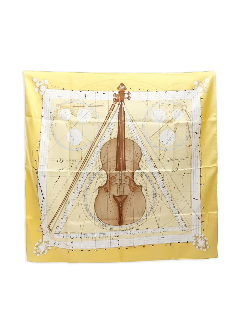 Hermès Pre-Owned 2010s Carré 90 La Musique Des Spheres silk scarf - Giallo