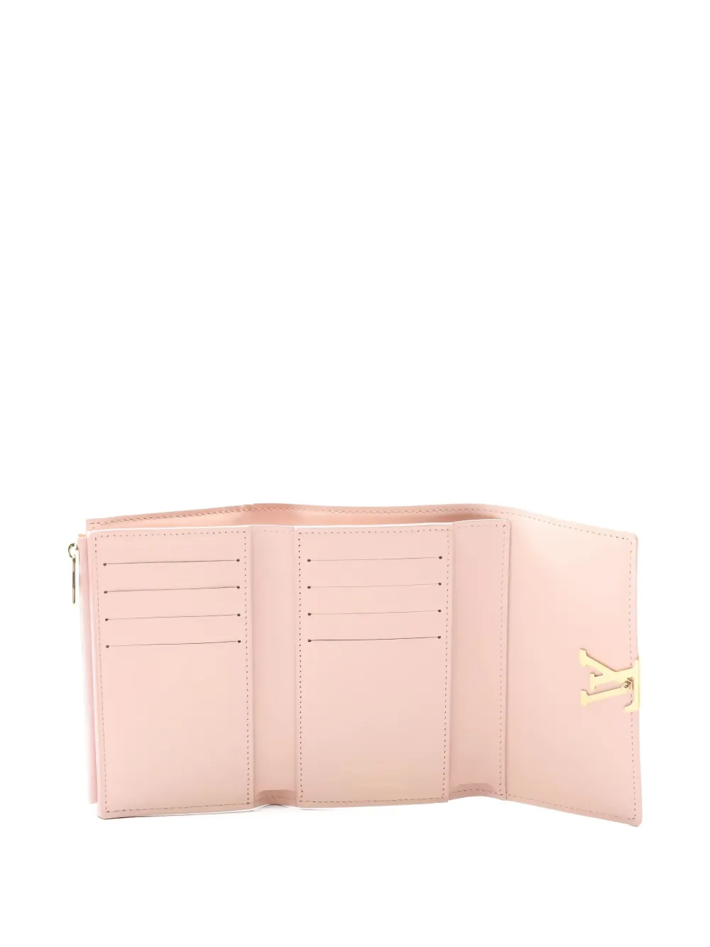 Pre-owned Louis Vuitton 2021 Logo-plaque Trifold Wallet In Pink