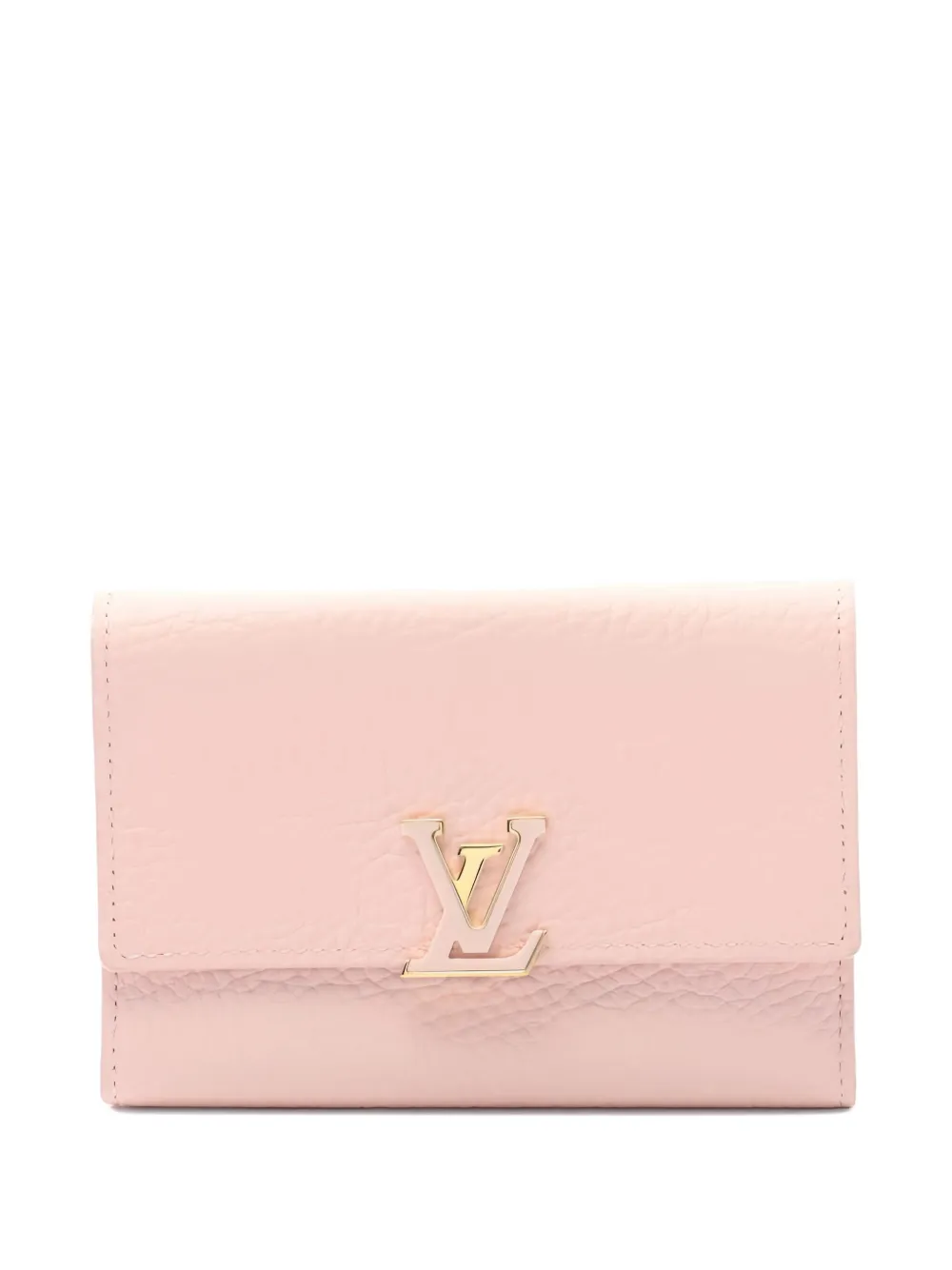 Pre-owned Louis Vuitton 2021 Logo-plaque Trifold Wallet In Pink