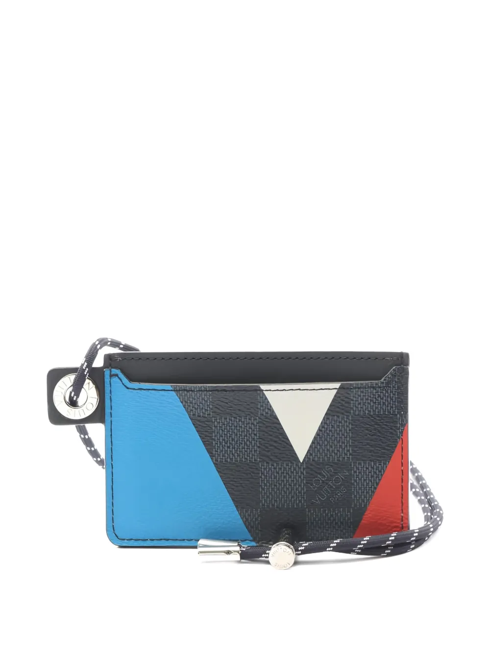 Pre-owned Louis Vuitton 2016 Damier Strap Card Case In Gray