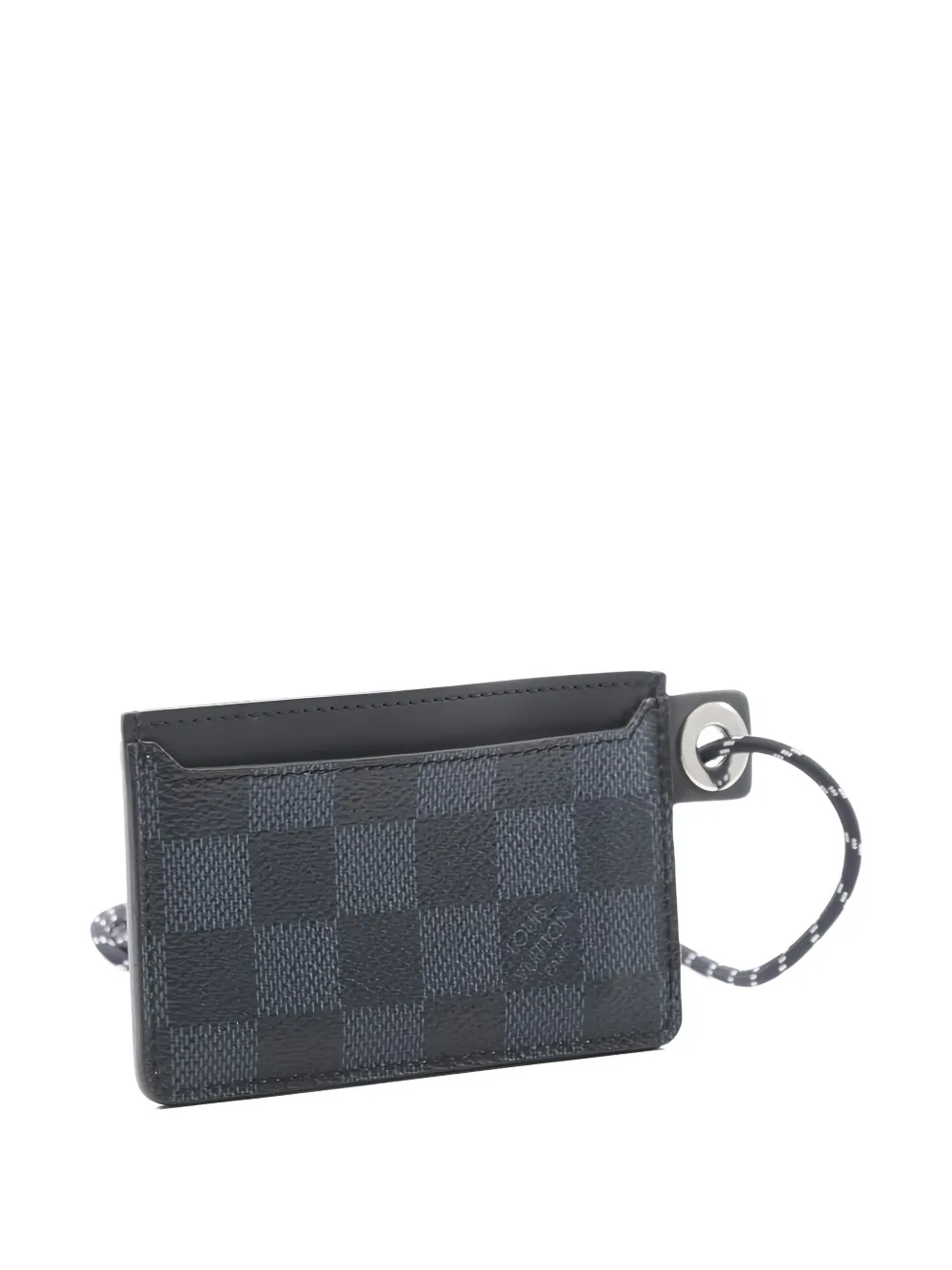 Pre-owned Louis Vuitton 2016 Damier Strap Card Case In Gray