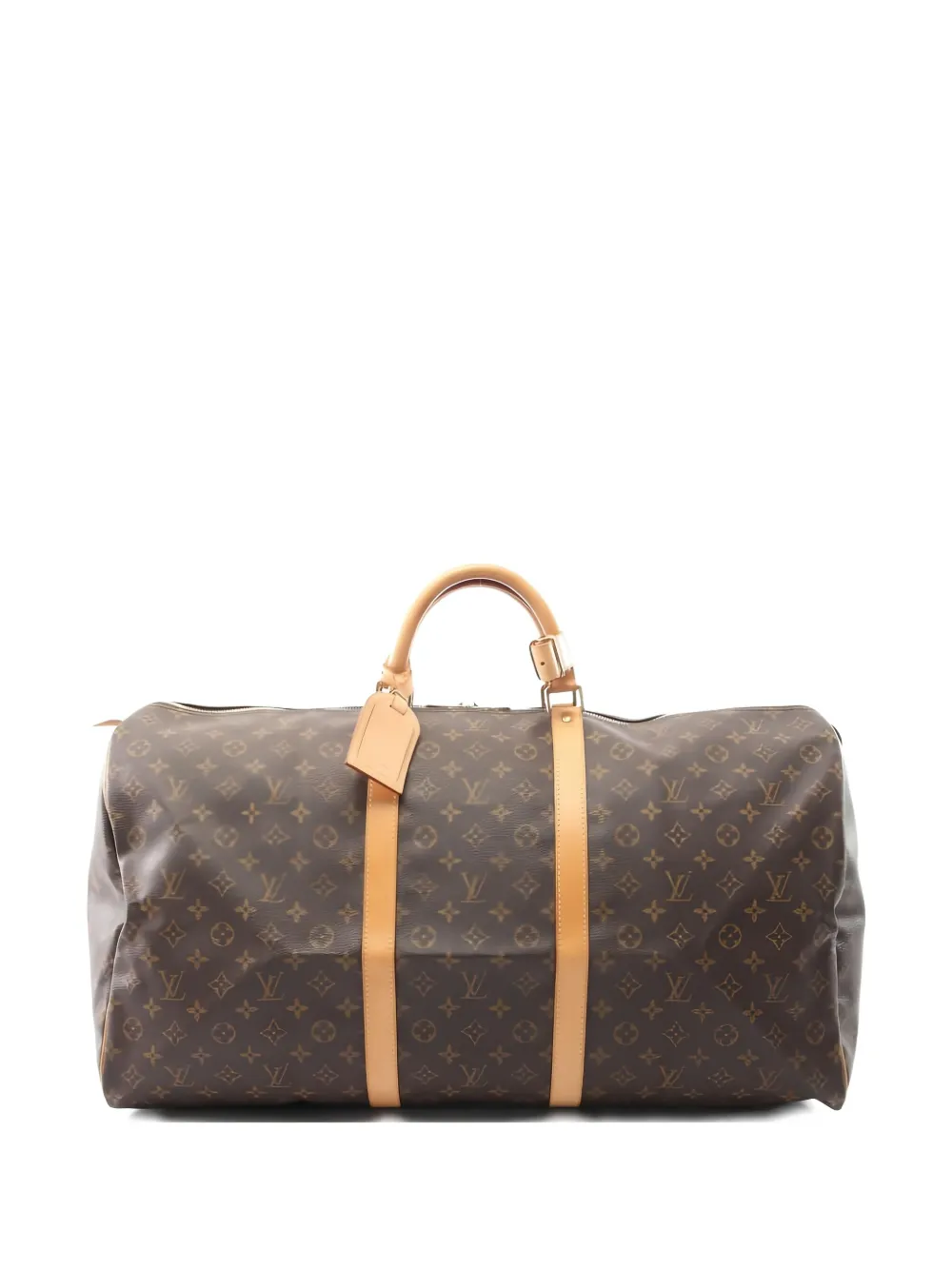 Pre-owned Louis Vuitton 2001 Keepall Bandoulière 60 Tote Bag In Brown